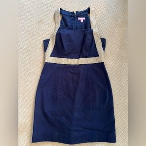 Lilly Pulitzer navy/gold braid Dress 6